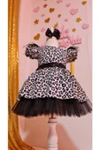 Kız Çocuk Leopar Desenli Siyah Tüllü Kabarık Elbise thumbnail 4