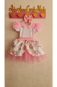 My Little Pony Unicorn Desenli Kabarık Bebe Yaka Elbise - 5