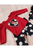 Kız Çocuk Mickey Mouse Baskili Tayt Bluz Sapka Takim - 2