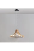 hü ma tasarım ve aksesuarWindy Modern Tasarım Doğal Ahşap Mdf 3d Lazer Kesim Rustik Salon Avize - 4