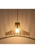 hü ma tasarım ve aksesuarWindy Modern Tasarım Doğal Ahşap Mdf 3d Lazer Kesim Rustik Salon Avize - 2