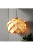 hü ma tasarım ve aksesuarCircle Küre Doğal Ahşap Mdf 3d Lazer Kesim Rustik Salon Avize Modern Aydınlatma - 1
