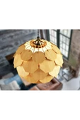 hü ma tasarım ve aksesuarGlobe Küre Doğal Ahşap Mdf 3d Lazer Kesim Rustik Salon Avize - 4