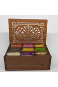hü ma tasarım ve aksesuarDoğal Ahşap Çay Kutusu 9 Bölmeli Kapaklı Poşet Bitki Çayı Saklama Kabı (tea Box) - 2
