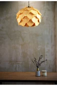 hü ma tasarım ve aksesuarCircle Küre Doğal Ahşap Mdf 3d Lazer Kesim Rustik Salon Avize Modern Aydınlatma - 2