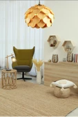 hü ma tasarım ve aksesuarCircle Küre Doğal Ahşap Mdf 3d Lazer Kesim Rustik Salon Avize Modern Aydınlatma - 3