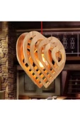 hü ma tasarım ve aksesuarModern Tasarım Kalp Modeli Doğal Ahşap Mdf 3d Lazer Kesim Rustik Salon Avize - 1