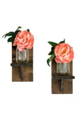 HÜMARustik Ahşap Ikili Saksı Çiçek Rafı thumbnail 1