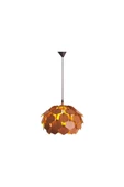 hü ma tasarım ve aksesuarYaprak Modern Tasarım Globe Küre Doğal Ahşap MDF 3D Lazer Kesim Rustik Salon Avize - 4
