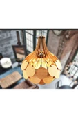 hü ma tasarım ve aksesuarMiniball Modern Tasarım Globe Küre Doğal Ahşap Mdf 3d Lazer Kesim Rustik Salon Avize - 3