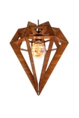 hü ma tasarım ve aksesuarModern Tasarım Diamond Prizma Doğal Ahşap Mdf 3d Lazer Kesim Rustik Salon Avize - 1