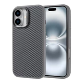 Apple iPhone 16 Kılıf Magsafe Şarj Özellikli Karbon Fiber Görünümlü Zore Troy Kapak thumbnail 3