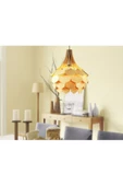 hü ma tasarım ve aksesuarDörtgen Modern Tasarım Globe Küre Doğal Ahşap Mdf 3d Lazer Kesim Rustik Salon Avize - 1