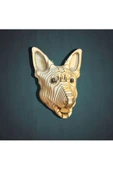 hü ma tasarım ve aksesuarKelb Köpek Kafası Doğal Ahşap Lazer Kesim Rustik Salon Aplik Duvar Dekoru 3D Tablo Pano (Peri LEDli) - 2