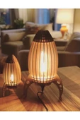 HÜMAÇocuk Genç Odası Için Doğal Ahşap Mdf 3d Lazer Kesim Roket Abajur - Masa Lambası - 1