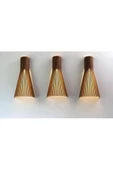 hü ma tasarım ve aksesuarModern Konik Tasarım Doğal Ahşap Mdf Lazer Kesim Rustik Salon Aplik (1 Adet) - 2