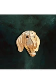 hü ma tasarım ve aksesuarKelb Köpek Kafası Doğal Ahşap Lazer Kesim Rustik Salon Aplik Duvar Dekoru 3D Tablo Pano (Peri LEDli) - 2