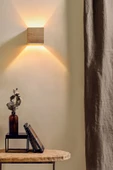 hü ma tasarım ve aksesuarKayın Kontra Yansıtma Tasarımlı Çift Yönlü Doğal Ahşap Salon Duvar Aplik Avize - 2