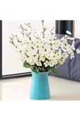 TEMALİFE DEKORATİF Yapay Çiçek Bahardalı Japon Kiraz Çiçeği 9 DALLI 40 cm Beyaz 3 Demet - 4