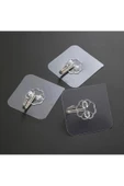 tml temalife 3 ADET 6x6 Cm Şeffaf Kendinden Yapışkanlı Kancalı Suya Dayanıklı Güçlü Askı - 1