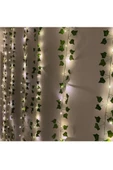TEMALİFE 3 ADET 2m 30cm Dekoratif Asma 3metre Sarı Led Dize Işıklar Yeşil Yapay SarmaşıkHOBİ Süsleme - 5