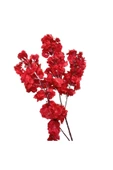 tml temalife Yapay Çiçek Bahar Dalı Japon Kiraz Çiçeği Kırmızı 90 Cm DEKORATİF VAZO ÇİCEĞİ YILBAŞI SÜSÜ - 6