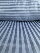 Çizgili Saten Indigo Mavi  2 Adet 50x70 Yastık Kılıfı - 2