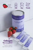 Powder Collagen 300g, 5 Tip Toz Kolajen 10.000mg X 30 Şase & Multivitamin Çilek Aromalı - 1