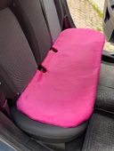 Yumuşak Tüylü Peluş Serme Oto Koltuk Koruyucu Minder Koltuk Kılıfı Ön Arka Fuşya Pembe - 5