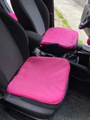 Yumuşak Tüylü Peluş Serme Oto Koltuk Koruyucu Minder Koltuk Kılıfı Ön Arka Fuşya Pembe - 4