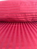 Çizgili Saten Bordo  2 Adet 50x70 Yastık Kılıfı - 1