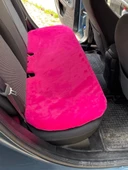 Yumuşak Tüylü Peluş Serme Oto Koltuk Koruyucu Minder Koltuk Kılıfı Ön Arka Fuşya Pembe - 3