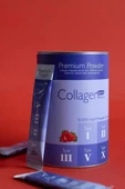 Powder Collagen 300g, 5 Tip Toz Kolajen 10.000mg X 30 Şase & Multivitamin Çilek Aromalı - 2