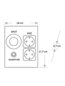 Cata CT-5109 5W Ledli Çift Prizli Tezgah Altı Spot Aydınlatma Beyaz Işık - 3