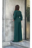 Trend Kadın Özel Tasarım Taşlı Zincir Ve Kemer Detaylı Bluz Pantolon Kadın İkili Takım - 2