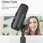 Profesyonel Kalite USB Mikrofon Canlı Yayın Podcast Kayıtlar Canlı Oyun Ses Kaydı ve Video Konferans - 3