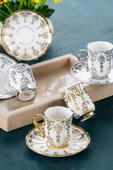 Acar Aries 6 Lı Kahve Fincan Takımı Gold Silver - 1