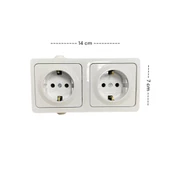 Ne-Ad Sıvaüstü Topraklı Priz+Topraklı Priz Kombine İkili Priz 95-08-08 - 3