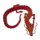 3D Hareketli Ejderha Figürlü Oyuncak - Kırmızı Sarı thumbnail 2