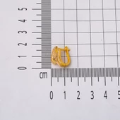 14 Ayar Asimetrik Taşlı Altın Küpe - 5