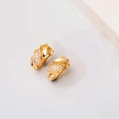 Burgulu 14 Ayar Kadın Altın Küpe thumbnail 3