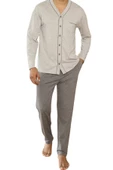 Kly Erkek V Yaka Boydan Düğmeli Pijama Takım 9267 thumbnail 2