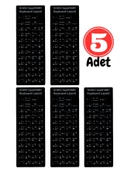 MN6 MAP01 Arapça Klavye Sticker/Kaliteli Pvc-5 Adet/Arapça Klavye Etiketi-notebook Pc Uymlu Klavye Sticker Tuş Takımı Arapça - 1