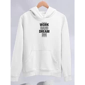 Kışlık Üç İplik Kapşonlu SweatShirt - Beyaz - 1