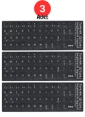 MN6 MTRQ Türkçe Q Klavye Sticker/3 Adet/laptop Pc Uymlu Türkçe Q Sticker/türkçe Q Klavye Sticker - 1