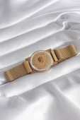 316L Çelik Gold Renk Mıknatıslı Hasır Zirkon Taşlı Çeyrk Altın Model Kadın Bileklik - TJ-BB5820 - 1