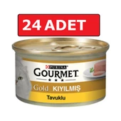 Purina Gourmet Gold Kıyılmış Tavuk Etli Kedi Konservesi 85 gr 24 Adet Yaş Mama - 1