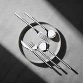 Nehir sofia çatal kaşık bıçak seti - 84 parça çatal kaşık bıçak seti takımı 12 kişilik thumbnail 1