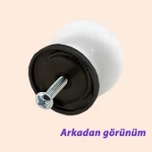 Yasemin Kulp Beyaz Polimer Düğme Kulp Siyah Tablalı Mobilya Mutfak Dolabı Çekmece Kulbu Kulpları thumbnail 4