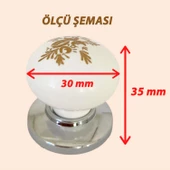 Yasemin Kulp Beyaz Polimer Düğme Kulp Krom Tablalı Mobilya Mutfak Dolabı Çekmece Kulbu Kulpları - 2